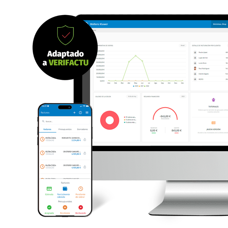 mockup a3innuva erp con dispositivo adaptado verifactu